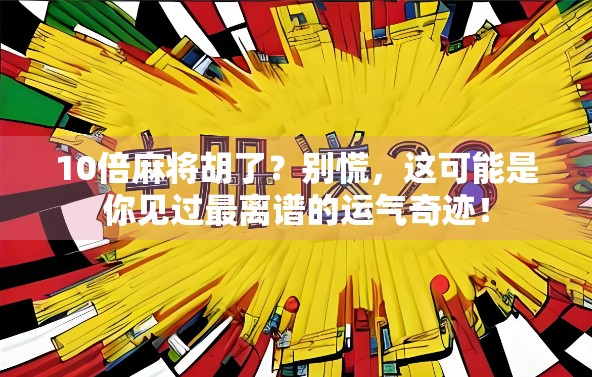 10倍麻将胡了?别慌,这可能是你见过最离谱的运气奇迹!