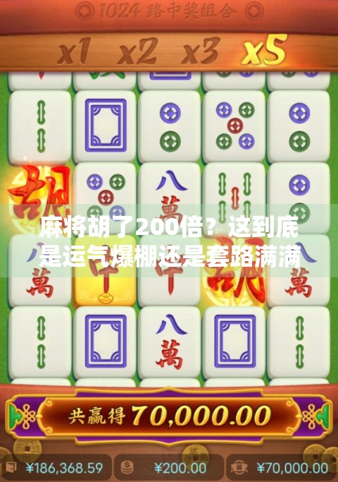 麻将胡了200倍？这到底是运气爆棚还是套路满满？